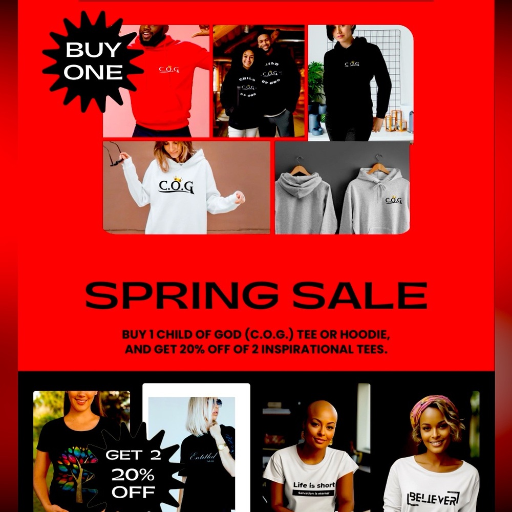 JustGodSense Inspirational Tees BOG2 2% Off - SPRING SALE